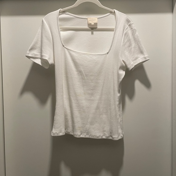 Sezane White Short Sleeve Top - Picture 1 of 5